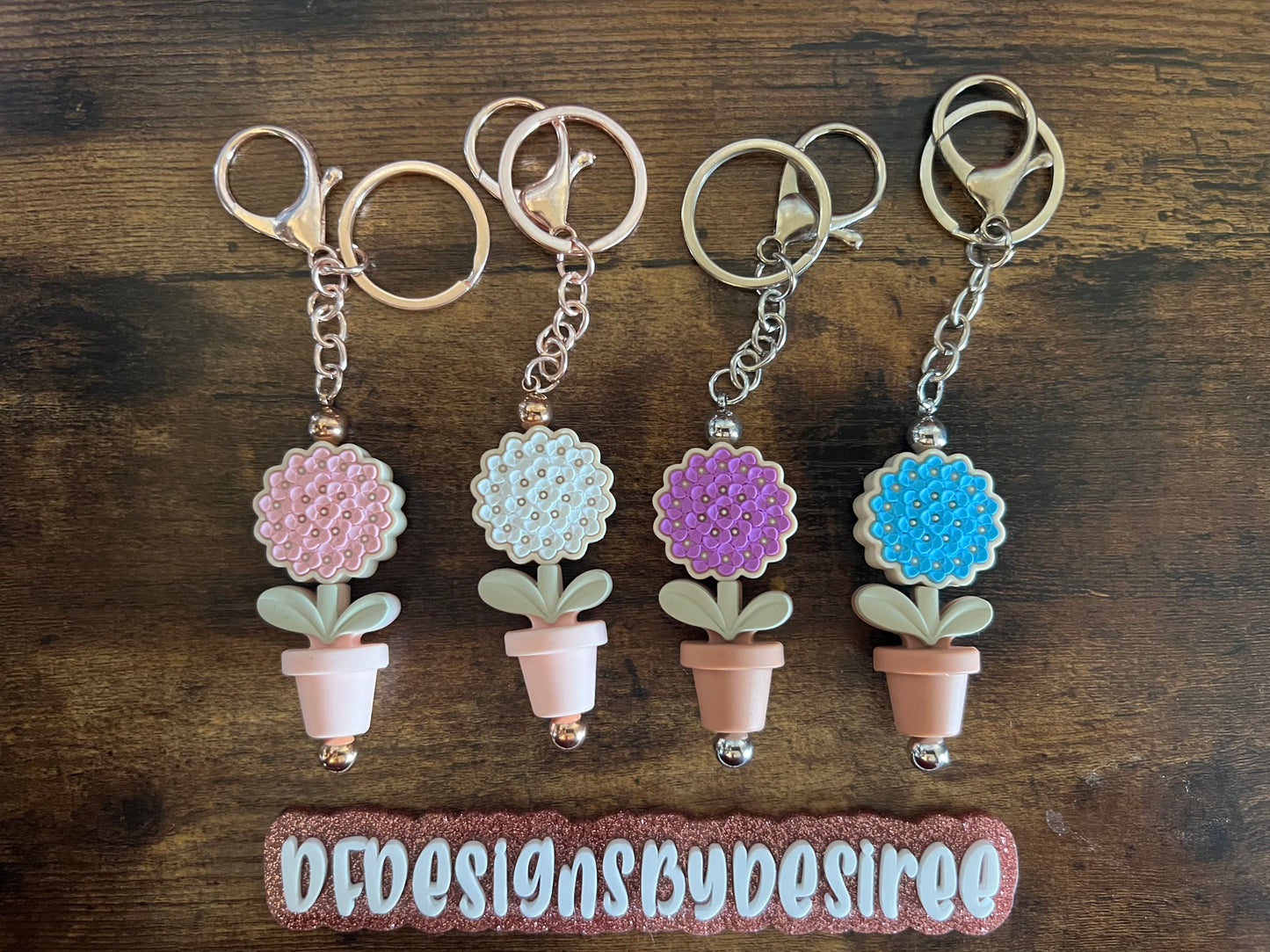 Bloom Hydrangrea Bar Keychain