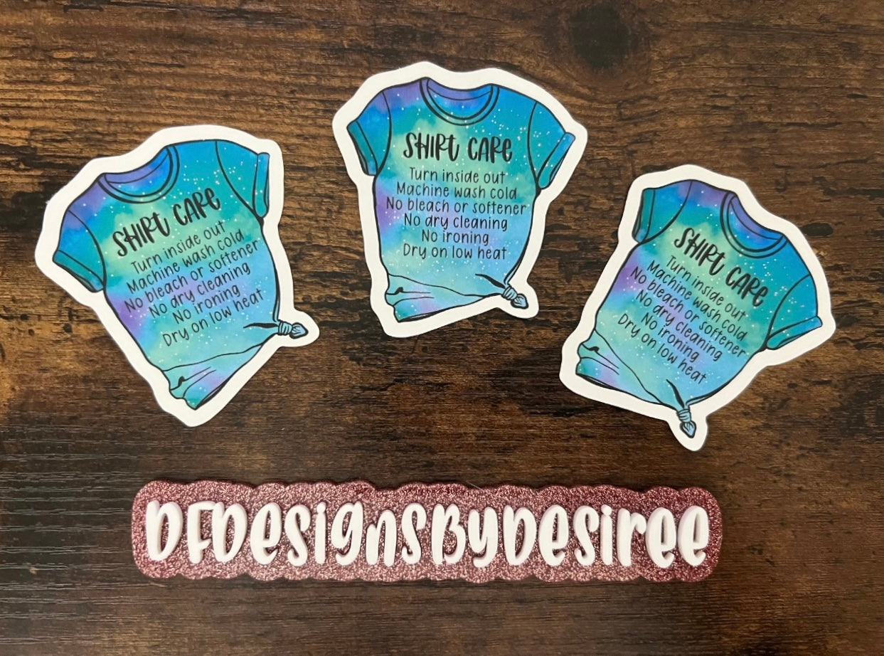 Galaxy Shirt Care Cards